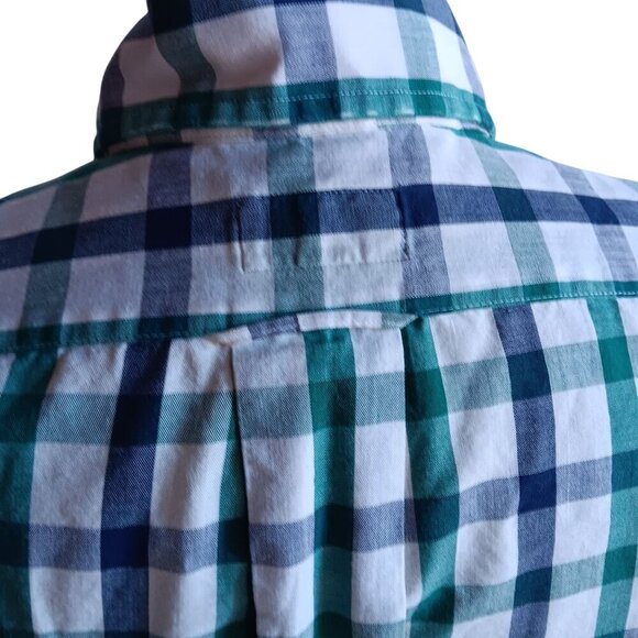 Vintage Gant Mens Green & Blue Plaid Button-Down Oxford Shirt Size 16-35 Medium - Picture 8 of 8